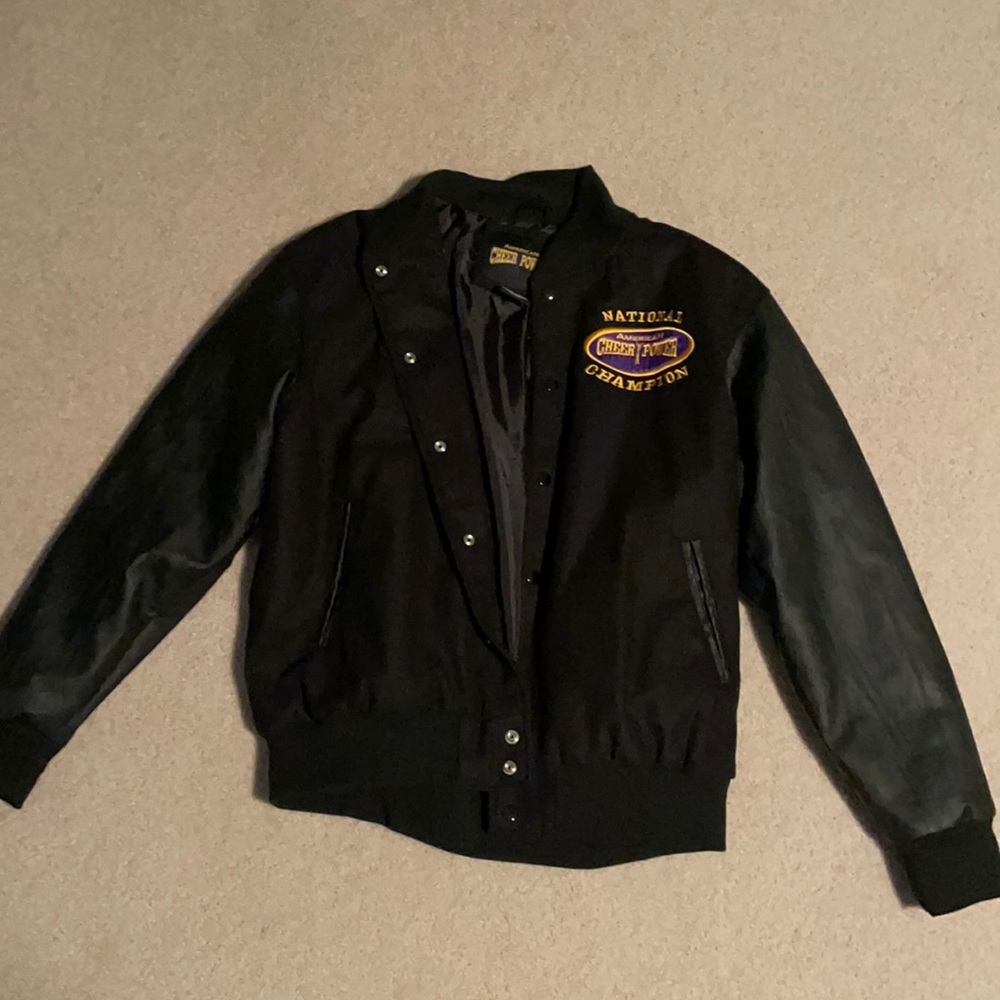 Black leather/cloth jacket